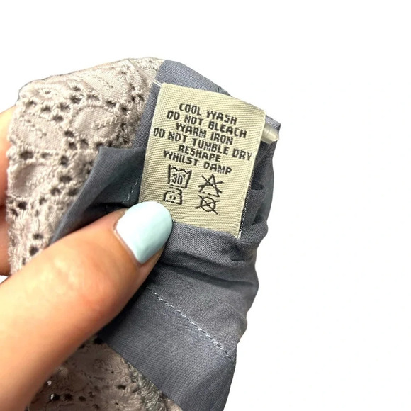 Orla Kiely Gray Eyelet Lace Two Piece Skirt Suit Set Size 4 - Picture 10 of 12